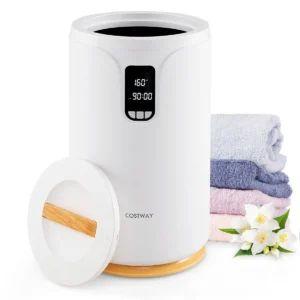 20l handdoekwarmer met led licht draagbare verwarmde handdoekemmer voor 2 extra grote handdoeken 0,5 24u timer wit 1