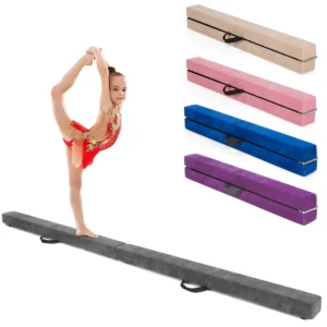 210 cm opvouwbare evenwichtsbalk draagbare vloer balans balk met handvatten extra stevig gymnastiek materiaal grijs 1