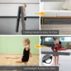 210 cm opvouwbare evenwichtsbalk draagbare vloer balans balk met handvatten extra stevig gymnastiek materiaal grijs 4