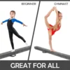 210 cm opvouwbare evenwichtsbalk draagbare vloer balans balk met handvatten extra stevig gymnastiek materiaal grijs 5