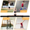 210 cm opvouwbare evenwichtsbalk draagbare vloer balans balk met handvatten extra stevig gymnastiek materiaal zwart 3