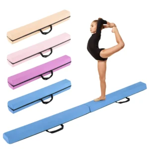 210 cm opvouwbare evenwichtsbalk schuimrubberen gymnastiekbalk met antislip basis voor kinderen draagbaar turntoestel blauw 1
