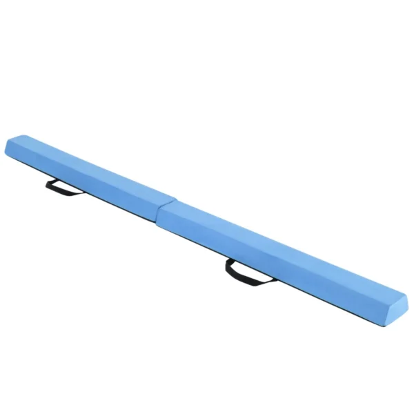 210 cm opvouwbare evenwichtsbalk schuimrubberen gymnastiekbalk met antislip basis voor kinderen draagbaar turntoestel blauw 2