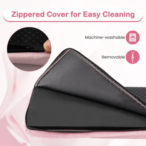 210 cm opvouwbare evenwichtsbalk schuimrubberen gymnastiekbalk met antislip basis voor kinderen draagbaar turntoestel roze 5