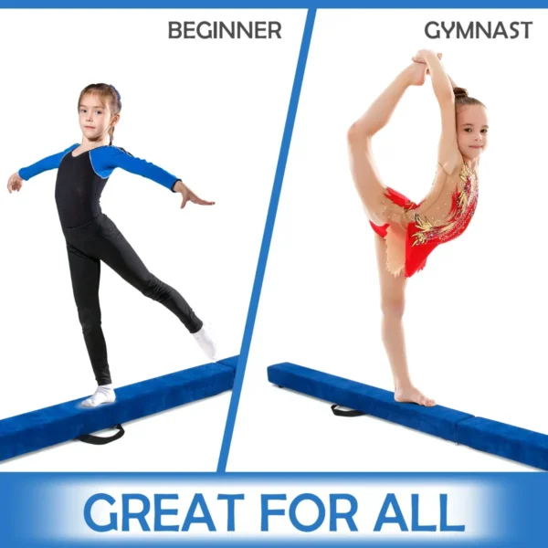 210 cm opvouwbare turnbalk evenwichtsbalk draagbare vloer balans balk met handvatten extra stevig gymnastiek materiaal blauw 7