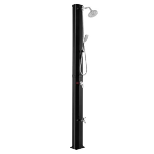 216,5 cm 35 l buitendouche op zonne energie 2 delen douche met vrij draaibare douchekop voetdouche temperatuur & drukregeling 1