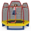 223cm trampoline voor kinderen met veiligheidsnet en springkussen buiten binnen recreatieve trampoline voor kleuters geel 1