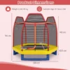 223cm trampoline voor kinderen met veiligheidsnet en springkussen buiten binnen recreatieve trampoline voor kleuters geel 3