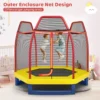 223cm trampoline voor kinderen met veiligheidsnet en springkussen buiten binnen recreatieve trampoline voor kleuters geel 5