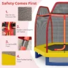 223cm trampoline voor kinderen met veiligheidsnet en springkussen buiten binnen recreatieve trampoline voor kleuters geel 6