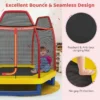 223cm trampoline voor kinderen met veiligheidsnet en springkussen buiten binnen recreatieve trampoline voor kleuters geel 7