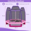 223cm trampoline voor kinderen met veiligheidsnet en springkussen buiten binnen recreatieve trampoline voor kleuters roze 3