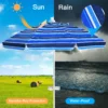 2,2m strandparaplu upf50 + zonbescherming draagbare parasol patioparaplu donkerblauw 7