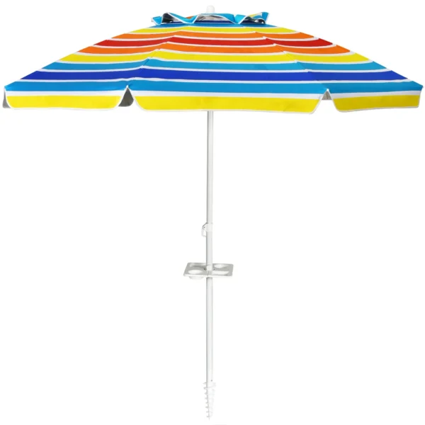2,2m strandparaplu upf50+ zonbescherming draagbare parasol patioparaplu kleurrijk 1