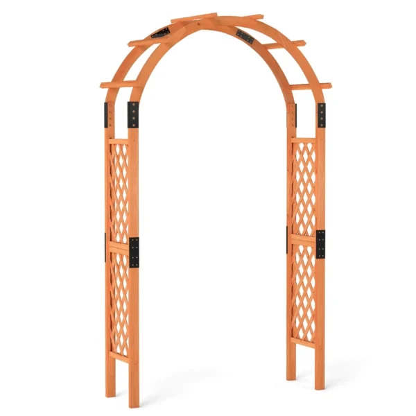 235 cm houten tuinboog houten trellis voor klimplanten huwelijksboog voor ceremonies en feesten massief houten tuindecoratie voor terras 2