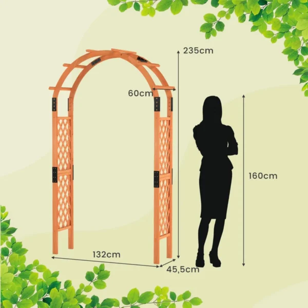 235 cm houten tuinboog houten trellis voor klimplanten huwelijksboog voor ceremonies en feesten massief houten tuindecoratie voor terras 3