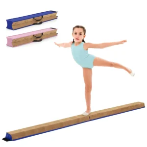 240 cm opvouwbare evenwichtsbalk draagbare turnbalk met zacht schuim & handgrepen voor kinderen thuis gymnastiek blauw 1