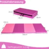 240 x 120 x 5cm gymnastiek mat opvouwbare oefenmat met handvat afneembare kunstleeren hoes lichtgewicht tumbling mat roze 2