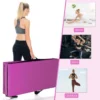 240 x 120 x 5cm gymnastiek mat opvouwbare oefenmat met handvat afneembare kunstleeren hoes lichtgewicht tumbling mat roze 6