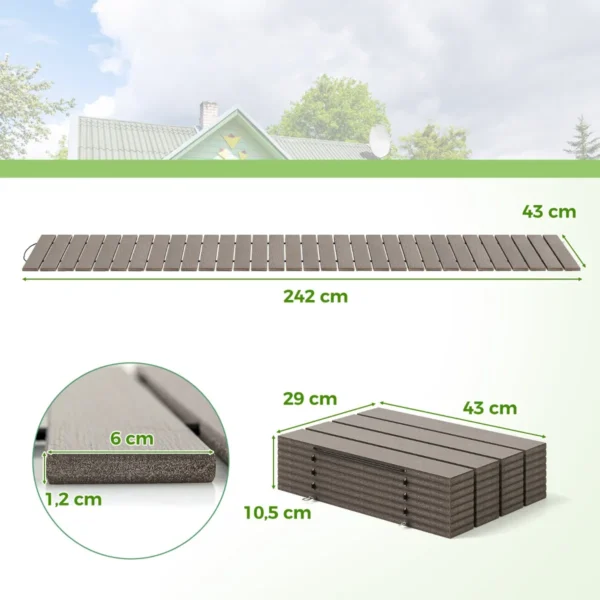 242 cm tuinpad voor buiten recht oprolbaar pad draadverbinding antislip oppervlak weerbestendig decoratief pad voor tuin erf strand 3