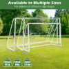 245 x 182 cm voetbaldoel weerbestendig voetbalnet & upvc frame met grondpennen en kegels voor training thuis en in de tuin 2
