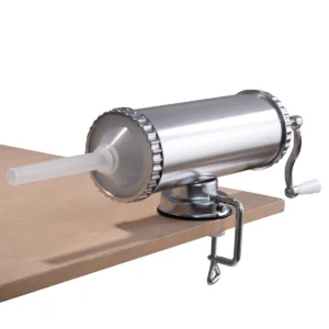 2,5kg worstvuller handbediend worstmachine van aluminiumlegering worstvulmachine zilver worstpers met tafelklem worstspuit 1