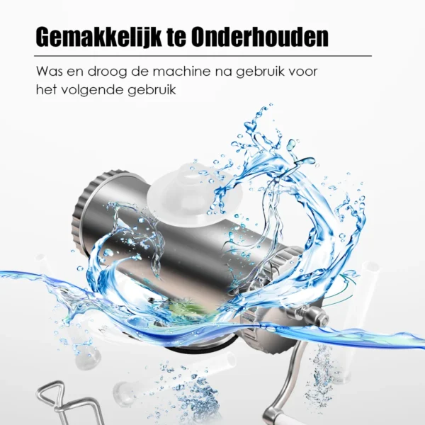 2,5kg worstvuller handbediend worstmachine van aluminiumlegering worstvulmachine zilver worstpers met tafelklem worstspuit 4