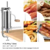 2,5kg worstvuller handmatig worstmachine van roestvrij staal worstmachine zilver worstpers met tafelklem worstspuit incl. 4 vulbuizen 3