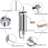 2,5kg worstvuller handmatig worstmachine van roestvrij staal worstmachine zilver worstpers met tafelklem worstspuit incl. 4 vulbuizen 4