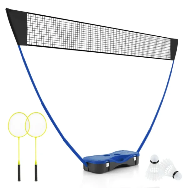 270 x 160 cm badmintonnet en racketset draagbare badmintonset 2 shuttlecocks premium net 2 rackets opbergdoos blauw 1