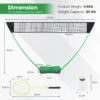 270 x 160 cm badmintonnet en racketset draagbare badmintonset 2 shuttlecocks premium net 2 rackets opbergdoos groen 2