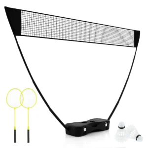 270 x 160 cm badmintonnet en racketset draagbare badmintonset 2 shuttlecocks premium net 2 rackets opbergdoos zwart 1