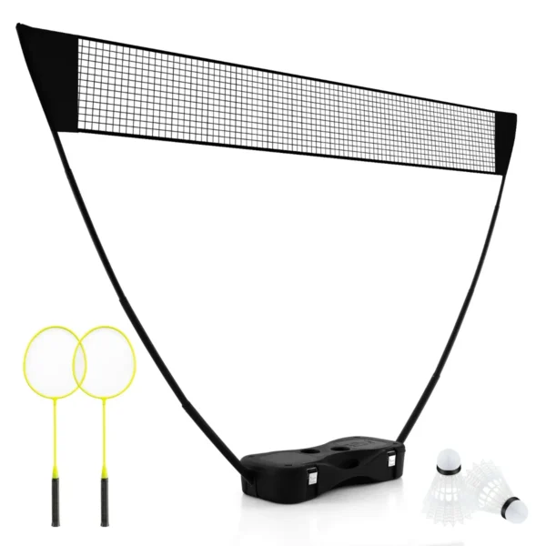 270 x 160 cm badmintonnet en racketset draagbare badmintonset 2 shuttlecocks premium net 2 rackets opbergdoos zwart 1