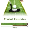 274 cm golf putting oefenmat golf puttingbaan met automatische balterugloop met 1 hole richtlijn 3 golfballen voor binnen/buiten gebruik 2