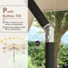 280 cm terras parasol met zwengel kanteling met drukknop marktparasol met dubbele luifel robuust buitenparasol beige 5