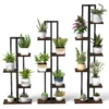 3 delige plantenstandaardset 4+5+6 lagen binnenplantenplanken bloemenhoekplanken met anti kantelvoorzieningen bruin 1