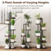 3 delige plantenstandaardset 4+5+6 lagen binnenplantenplanken bloemenhoekplanken met anti kantelvoorzieningen bruin 5