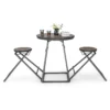 3 delige ronde tafel en krukset voor 2 personen bartafel met 2 inklapbare krukken moderne eetkamerset voor kleine kamers 2