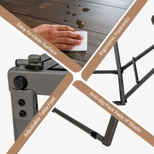 3 delige ronde tafel en krukset voor 2 personen bartafel met 2 inklapbare krukken moderne eetkamerset voor kleine kamers 7