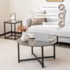 3 delige salontafelset ronde salontafel en 2 vierkante bijzettafels met stevig metalen frame 3 moderne salontafels grijs 5