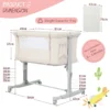 3 in 1 baby wiegje met 5 standen verstelbare hoogte 10° kanteling draagbaar wiegje voor baby & kind beige 2