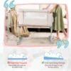 3 in 1 baby wiegje met 5 standen verstelbare hoogte 10° kanteling draagbaar wiegje voor baby & kind beige 5