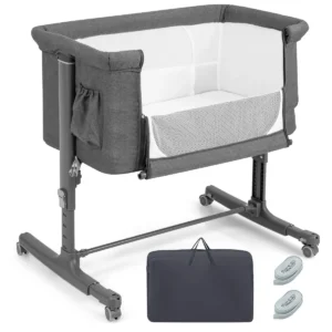 3 in 1 baby wiegje met 5 standen verstelbare hoogte 10° kanteling draagbaar wiegje voor baby & kind grijs 1
