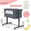 3 in 1 baby wiegje met 5 standen verstelbare hoogte 10° kanteling draagbaar wiegje voor baby & kind grijs 2