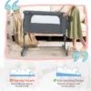 3 in 1 baby wiegje met 5 standen verstelbare hoogte 10° kanteling draagbaar wiegje voor baby & kind grijs 5