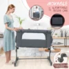 3 in 1 baby wiegje met 5 standen verstelbare hoogte 10° kanteling draagbaar wiegje voor baby & kind grijs 6