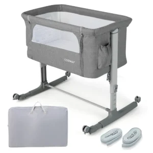 3 in 1 baby wiegje met 5 standen verstelbare hoogte 10° kanteling draagbaar wiegje voor baby & kind licht grijs 1