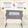 3 in 1 baby wiegje met 5 standen verstelbare hoogte 10° kanteling draagbaar wiegje voor baby & kind licht grijs 6