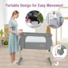 3 in 1 baby wiegje met 5 standen verstelbare hoogte 10° kanteling draagbaar wiegje voor baby & kind licht grijs 7