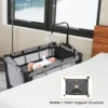 3 in 1 box voor baby's van 0 tot 3 jaar afneembare luiertafel matras muziekdoosje opbergtas met vergrendelbare wielen en draagtas 7